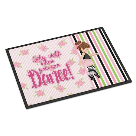 Carolines Treasures 24 x 36 in. Ballet Dance Stripes Brunette Indoor or Outdoor Mat BB5401JMAT
